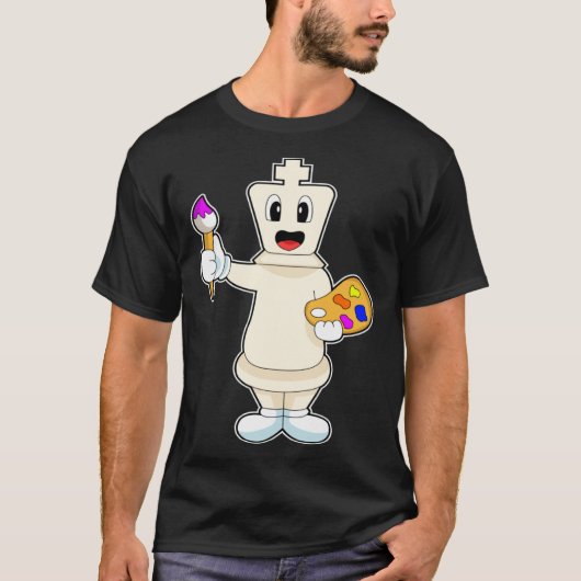 チェス駒キングチェスボードゲーム Tシャツ (正面)