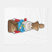 チェス駒キングチェス フリースブランケット (正面(横))