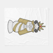 チェス駒クイーンクラウンチェス フリースブランケット (正面(横))