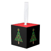 チェス駒クリスマスツリー キューブオーナメント (正面アングル)