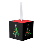 チェス駒クリスマスツリー キューブオーナメント (裏面アングル)