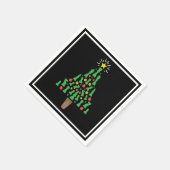 チェス駒クリスマスツリー スタンダードカクテルナプキン (角)
