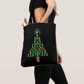 チェス駒クリスマスツリー トートバッグ (クローズアップ)