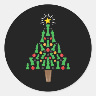 チェス駒クリスマスツリー ラウンドシール