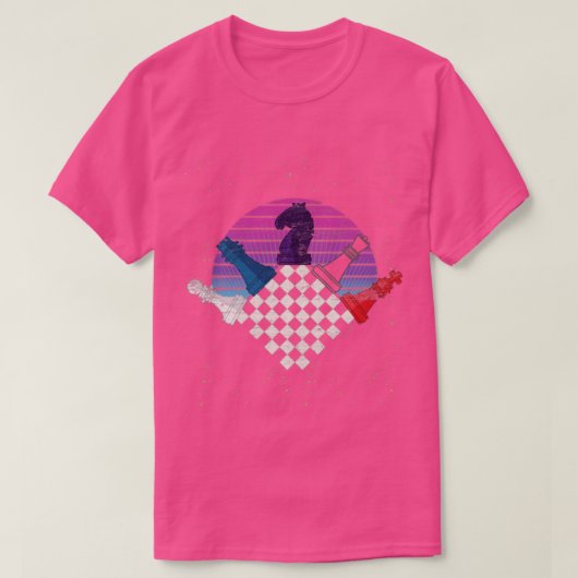 チェス駒チェス盤チェス盤 Tシャツ (デザイン正面)