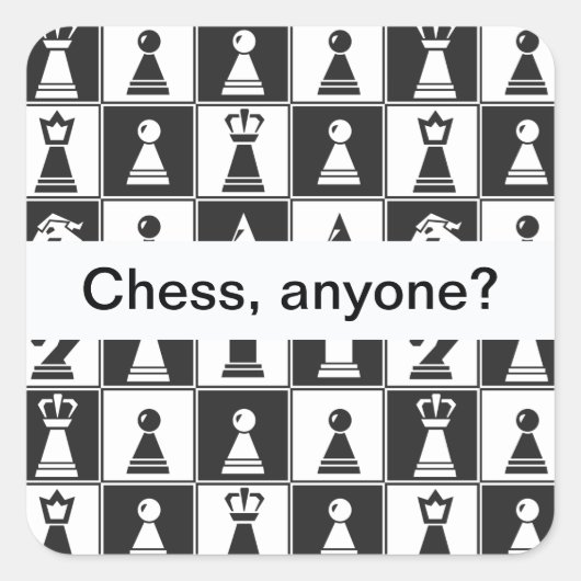 チェス駒デザインシール スクエアシール (正面)