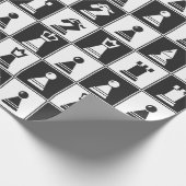 チェス駒パターンデザイン包装紙 ラッピングペーパー (角)