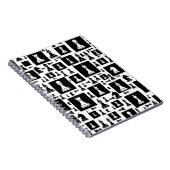 チェス駒パターン – 白黒 ノートブック (右側)