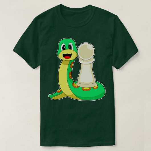 チェス駒ポーンスネークチェス Tシャツ (デザイン正面)