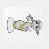 チェス駒ポーンソードチェス フリースブランケット (正面(横))