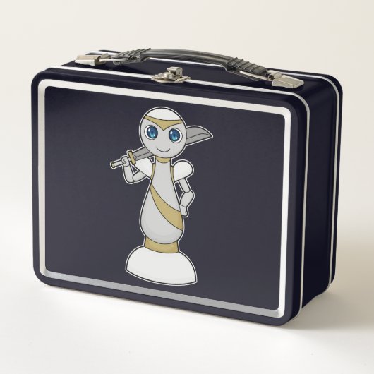 チェス駒ポーンソードチェス メタルランチボックス (正面)