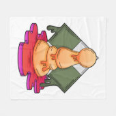 チェス駒ポーン フリースブランケット (正面(横))