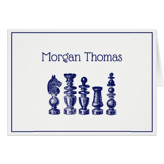 チェス駒ヴィンテージアートブルー (正面横)