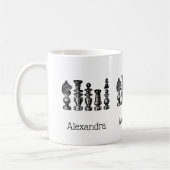チェス駒ヴィンテージアート コーヒーマグカップ (左)