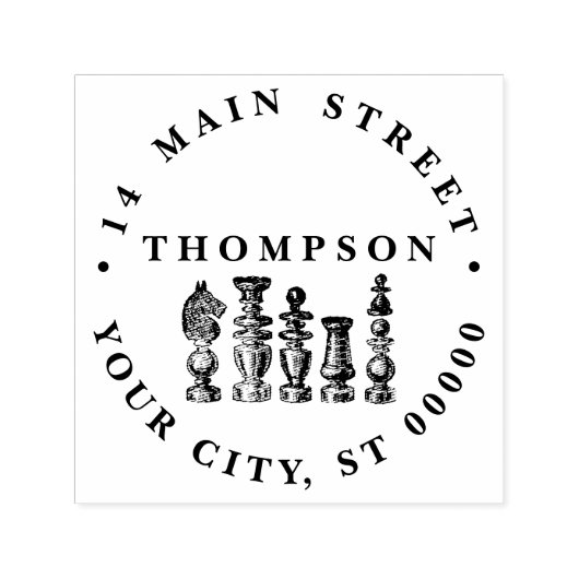 チェス駒ヴィンテージアート セルフインキングスタンプ (デザイン)