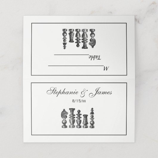 チェス駒ヴィンテージアート プレイスカード (外部開封)