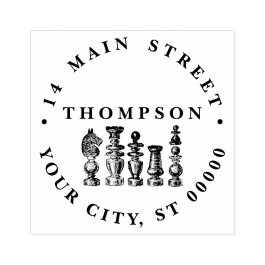 チェス駒ヴィンテージアート ラバースタンプ (インプリント)