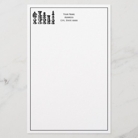 チェス駒ヴィンテージアート 便箋 (正面)