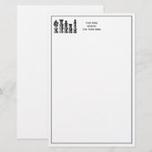 チェス駒ヴィンテージアート 便箋 (正面/裏面)