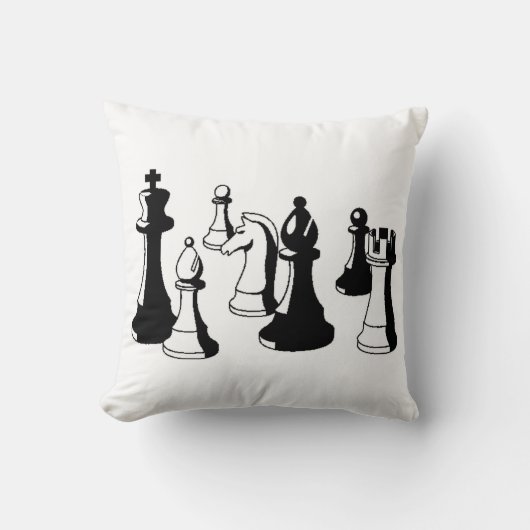 チェス駒ヴィンテージアート#2 クッション (正面)
