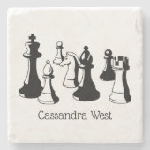 チェス駒ヴィンテージアート#2 ストーンコースター (正面)