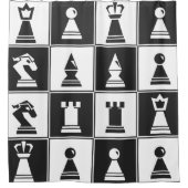 チェス駒 シャワーカーテン (正面)