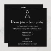 チェス駒。ホワイト. 招待状 (正面/裏面)