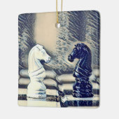 チェス騎士団のクリスマスパーソナライズされた セラミックオーナメント (左)