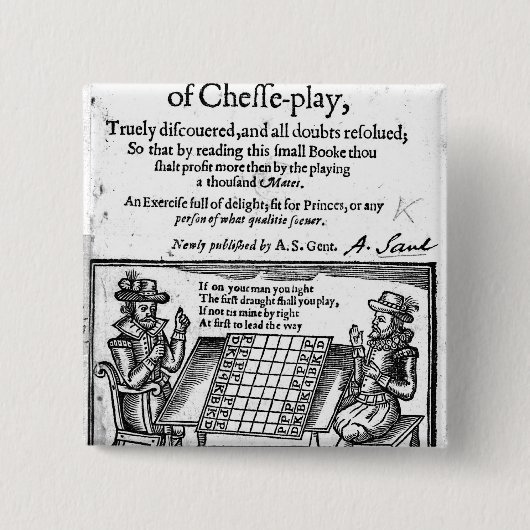 チェス1614年の有名なゲーム 缶バッジ (正面)