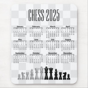 チェス2025カレンダーマウスパッド マウスパッド