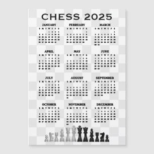 チェス2025カレンダー磁気カード