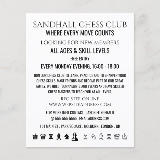 チェス·クラブのチ広告ラシ チラシ (正面)