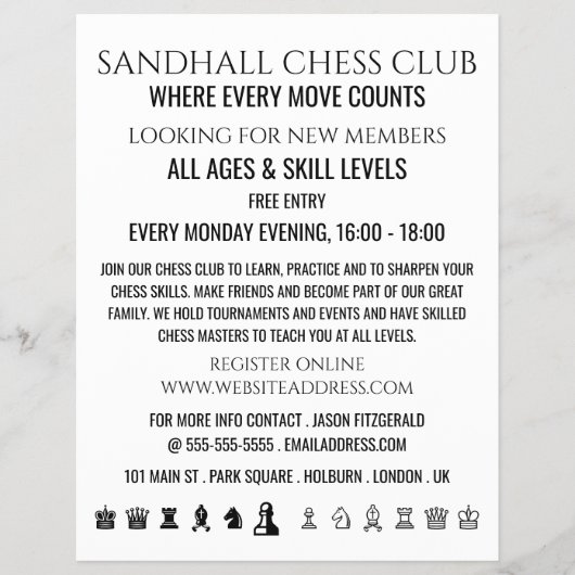 チェス·クラブのチ広告ラシ チラシ (正面)