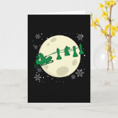 チェス・クリスマス・サンタ - チェスの駒のトナカイ カード (黄色い花)