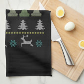 チェス – チェスの駒の醜いクリスマス キッチンタオル (四つ折り)