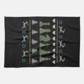 チェス – チェスの駒の醜いクリスマス キッチンタオル (横)