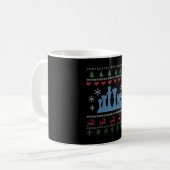 チェス – チェスの駒の醜いクリスマス コーヒーマグカップ (正面左)