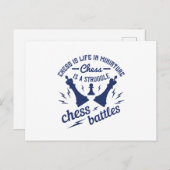 チェス – チェスはミニチュアの人生 ポストカード (正面/裏面)