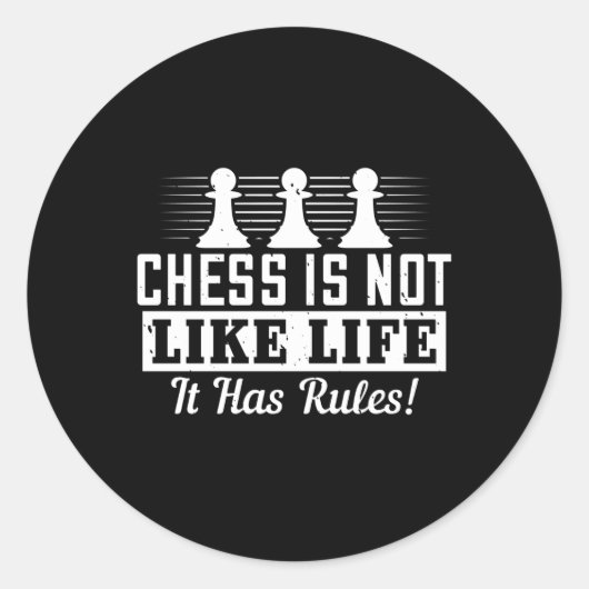 チェス – チェスは人生とは違う ラウンドシール (正面)