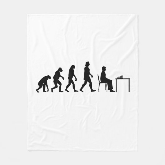 チェス – チェスプレーヤーの進化 フリースブランケット (正面)