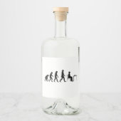 チェス – チェスプレーヤーの進化 リキュールボトルラベル (正面)