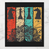 チェス – チェス愛好家 ワインラベル (シングルラベル)