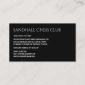 チェス・ピース、チェス・クラブ 名刺 (裏面)