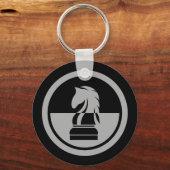 チェス – ブラック&ホワイトナイト キーホルダー (正面)