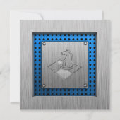 チェス; ブラッシュドメタル調 招待状 (裏面)