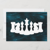 チェス ブルー ネビュラ クラシック チェス ピース 誕生日 招待状 (裏面)