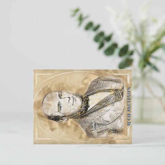 チェス・プレーヤーのアドルフ・アンデルセン、 ポストカード (スタンド正面)