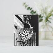 チェス&ボウナイト孔雀イラストレーション ポストカード (スタンド正面)