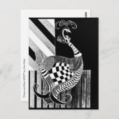 チェス&ボウナイト孔雀イラストレーション ポストカード (正面/裏面)