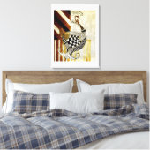 チェス&ボウヴィンテージ素朴孔雀イラストレーション キャンバスプリント (インサイチュ (寝室))